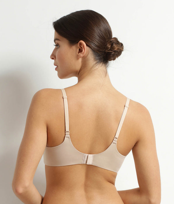 DIM Reggiseno imbottito senza ferretto in microfibra Nude Dim Invisible
