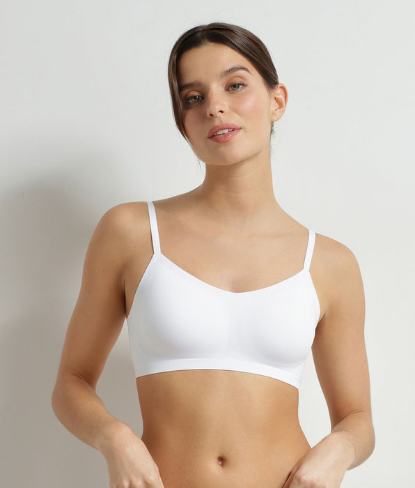 DIM Reggiseno a balconcino in microfibra bianco Dim Invisible