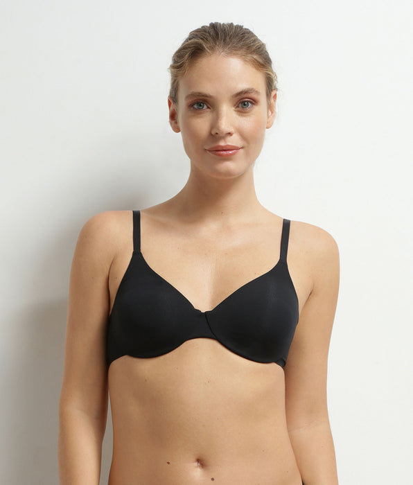 DIM Reggiseno con ferretto in microfibra Nero Dim Invisible