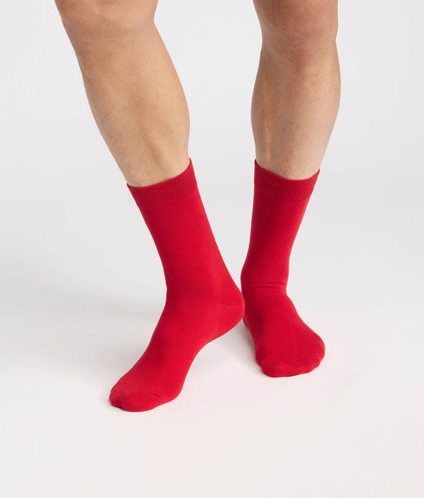 DIM Calze rosse da uomo in cotone Fancy