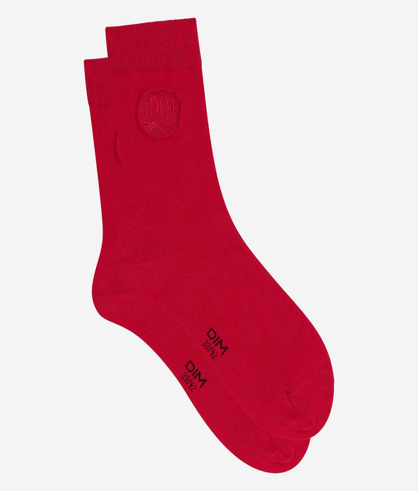 DIM Calze rosse da uomo in cotone Fancy