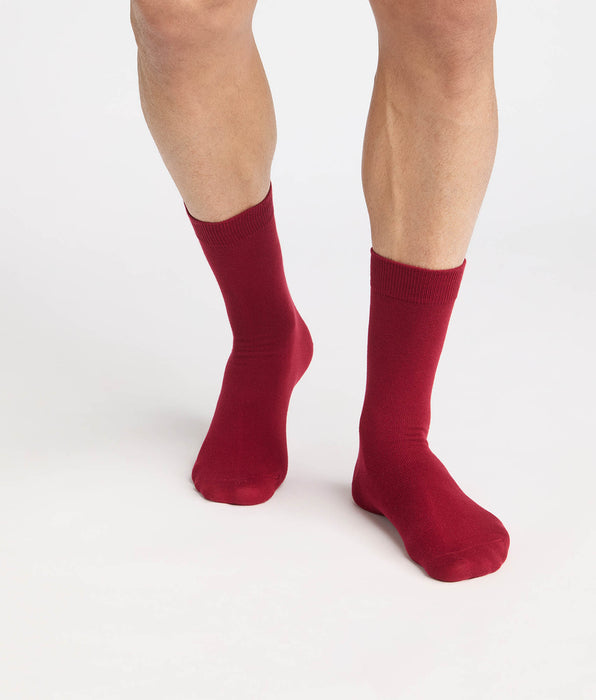 DIM Calze uomo a mezza gamba rosso scuro con motivo renna Coton Fancy