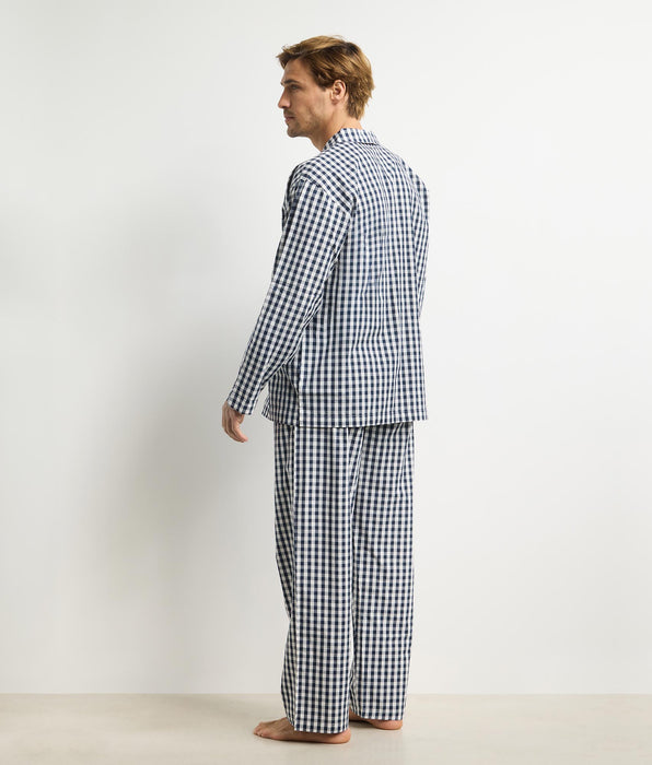 DIM Set pigiama uomo con pantalone vichy blu Dim Woven